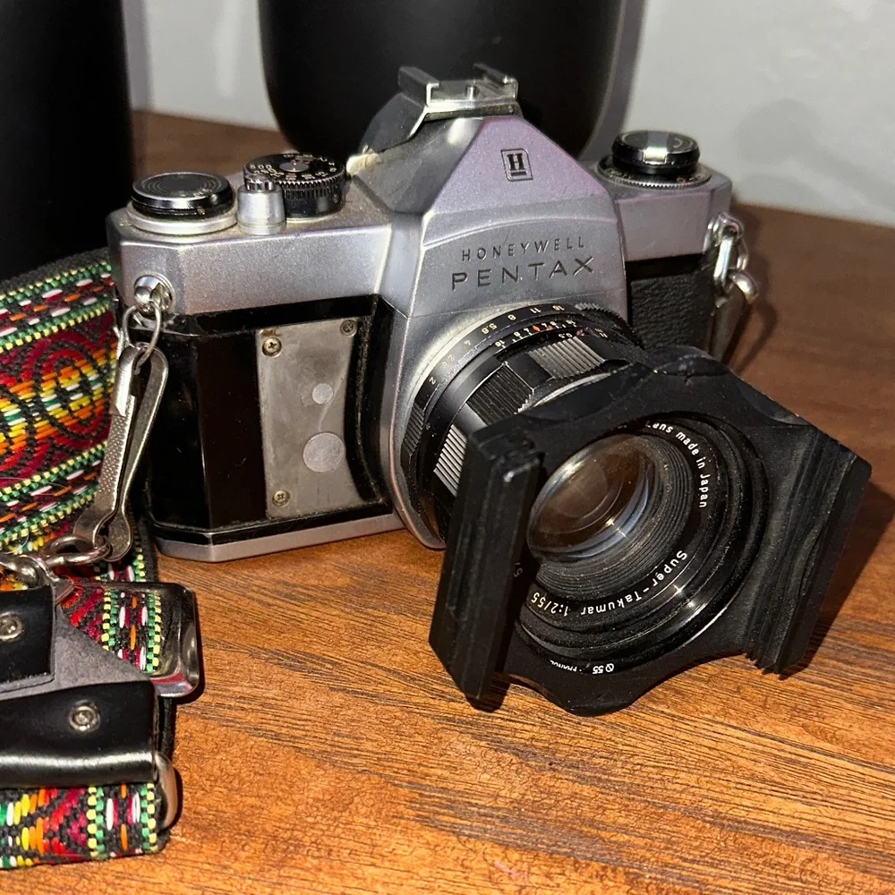 Honeywell Pentax Silver and Black Film Camera
